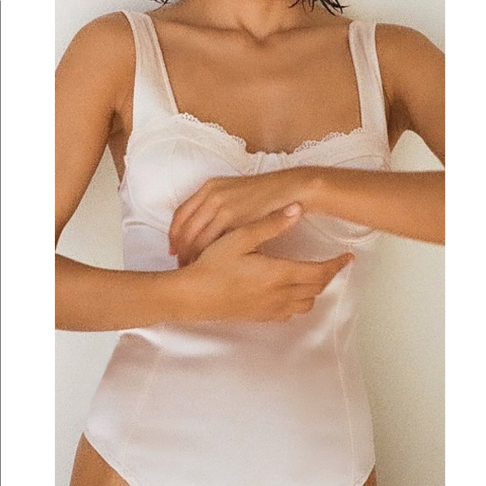 Zara Satin Effect Corset Bodysuit NWT